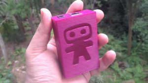 Small pink box with a ninja on it