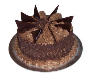 fancy cake with chocolate fins